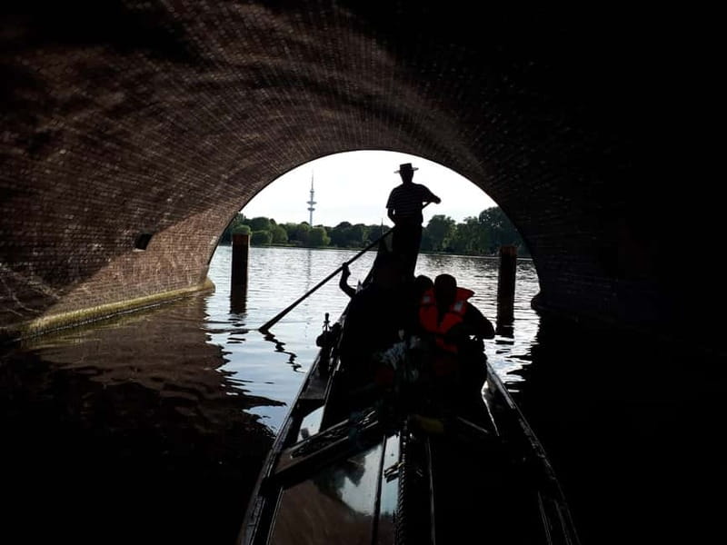Hamburg Alster Lake romantic Tour in a Real Venetian Gondola - Lombard Bridge and the old city edge